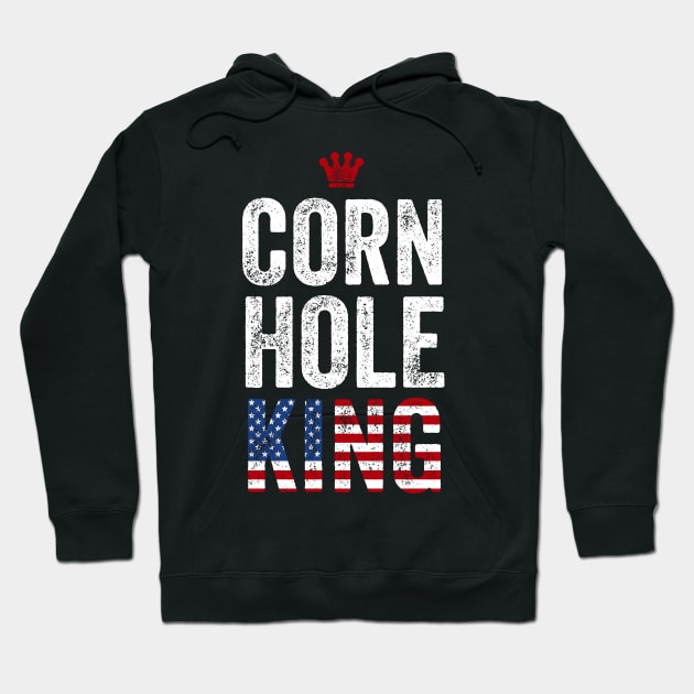 Cornhole King Shirt American Bean Bag Toss Winner Champion Hoodie by Happy Lime